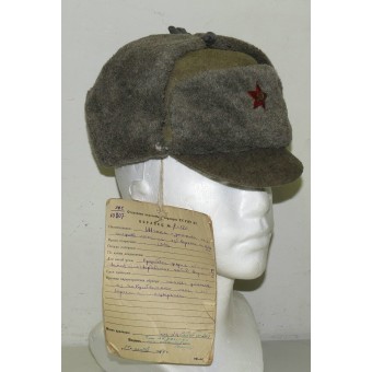 Red Army experimental winter hat with visor, model 1941, Rare.. Espenlaub militaria